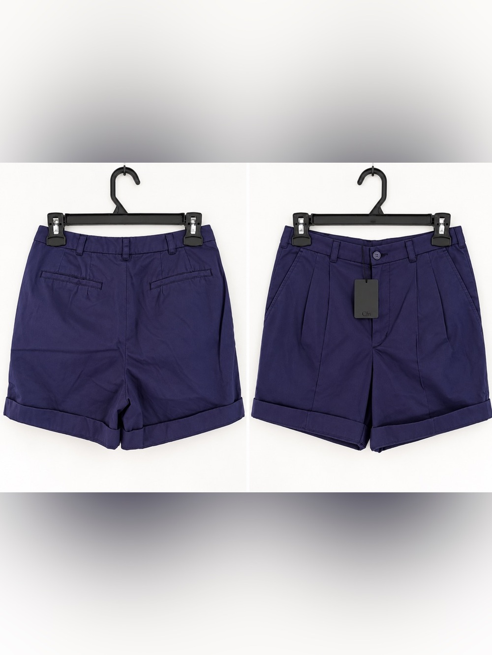 CLU Los Angeles Designer Navy Tailored Shorts Made in USA XS